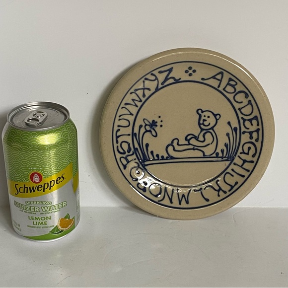 Baby Plate Child’s Alphabet Cornish Hill Pottery NH Vintage 1988 Hand Made EUC - Picture 9 of 16